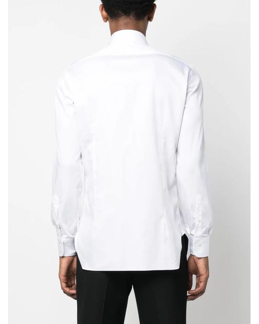 Barba Napoli White Cutaway-Collar Long-Sleeve Shirt for men