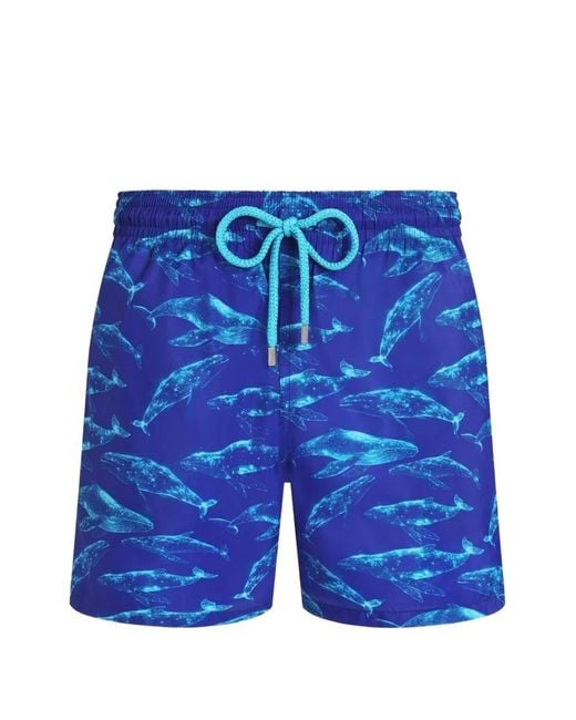 Vilebrequin Blue Whale-Print Swim Shorts for men