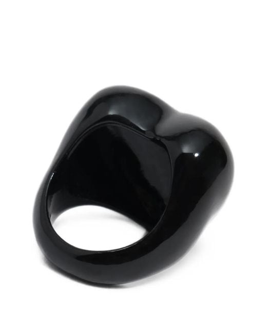 Bimba Y Lola Black Enamel Heart Ring
