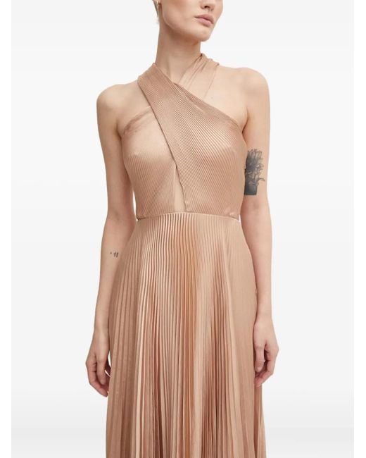 Vestido largo Athena con pliegues A.L.C. de color Natural