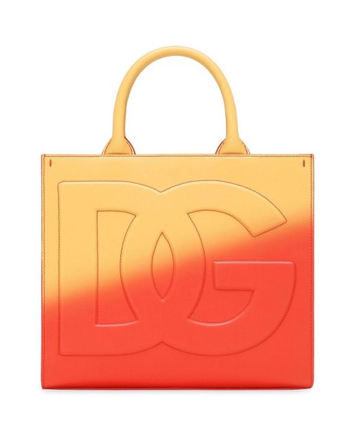 Dolce & Gabbana Daily ロゴエンボス ハンドバッグ Orange