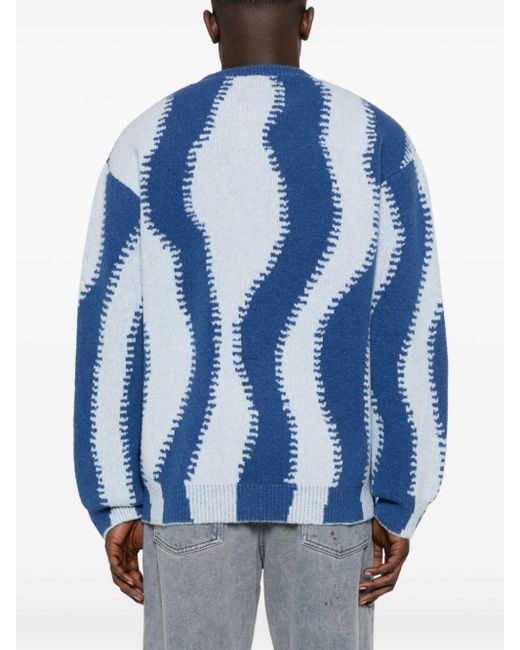 Loewe Pullover mit abstrakten Streifen in Blue für Herren