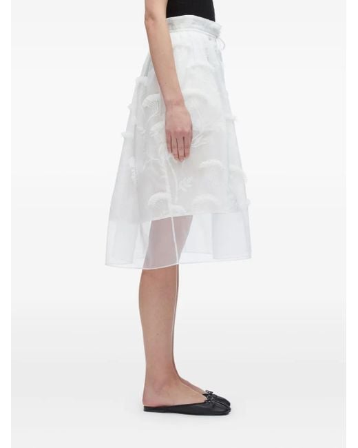 3.1 Phillip Lim White Embroidered Skirt