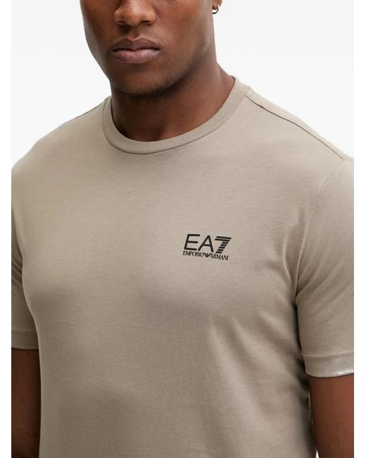 EA7 Brown Logo-Print Short-Sleeve T-Shirt for men