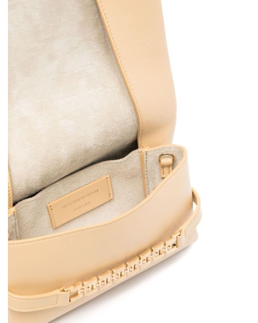 Victoria Beckham Natural Mini Chain Pouch Leather Cross Body Bag