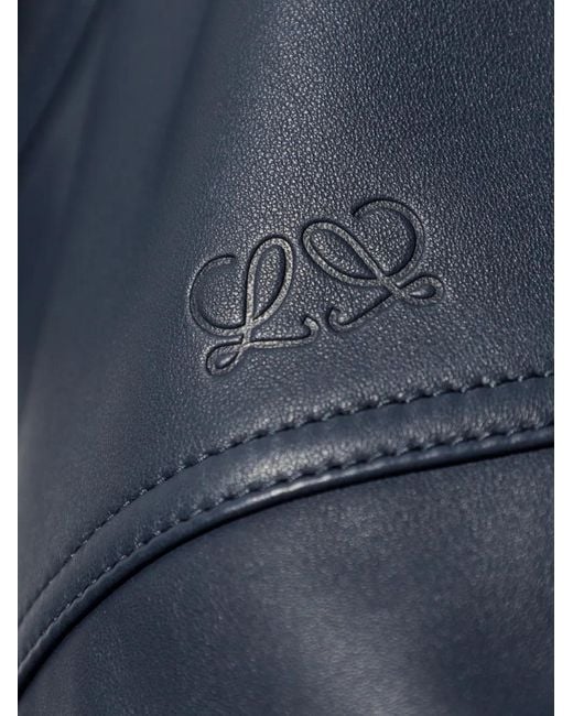 Loewe Blue Stand-Up-Collar Leather Jacket