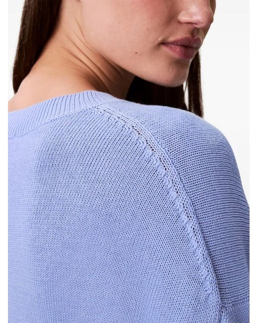 Calvin Klein Blue Ribbed-Trim Sweater