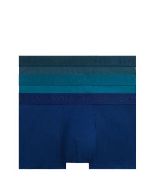 Tommy Hilfiger Blue Logo-Waistband Boxers (Pack Of Three) for men