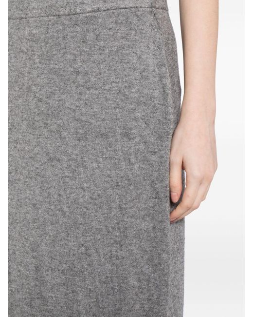 Vince Gray Cozy Knitted Midi Skirt