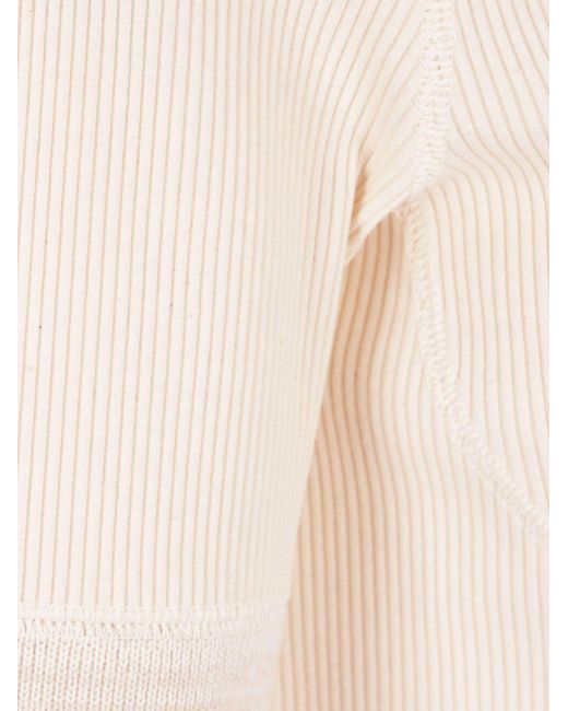 Bottega Veneta Natural Ribbed-knit Cotton Top