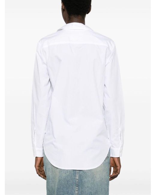 Camisa con detalle semitranslúcido R13 de color White
