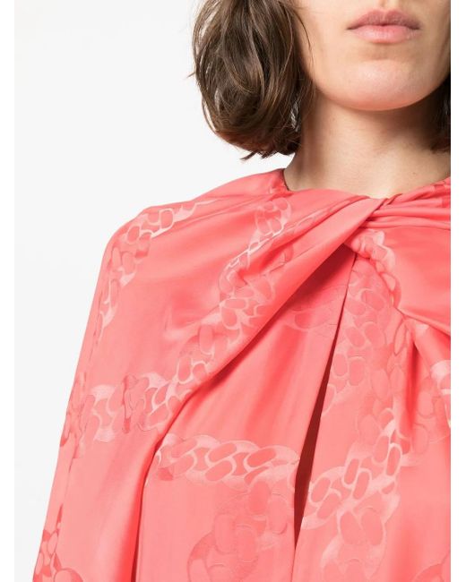 Stella McCartney Red Chain-Link Print Blouse