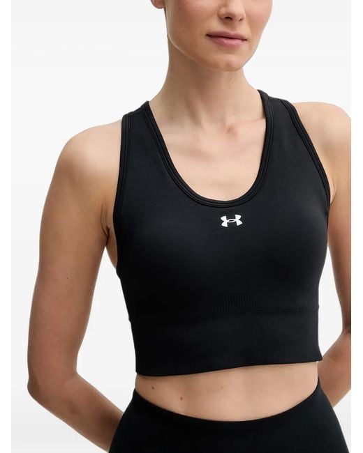 Under Armour Black Vanish Racerback Logo-Print Sports Bra