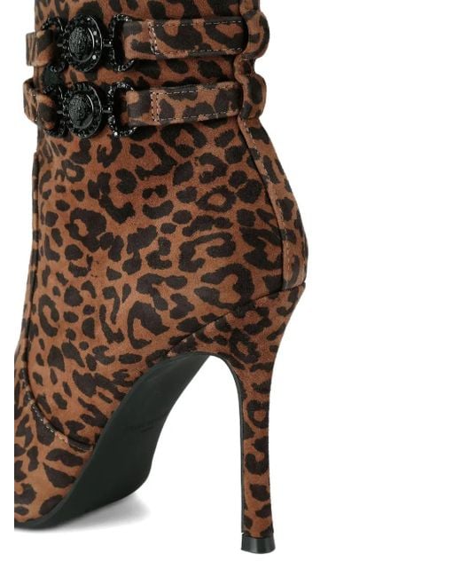 Kurt Geiger Brown 110Mm Mansion Leopard Straps Ankle Boots