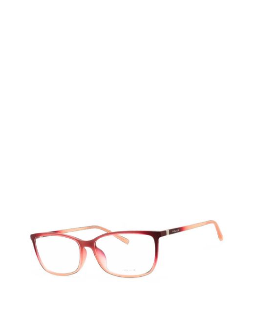 Police Red Rectangle-Frame Glasses