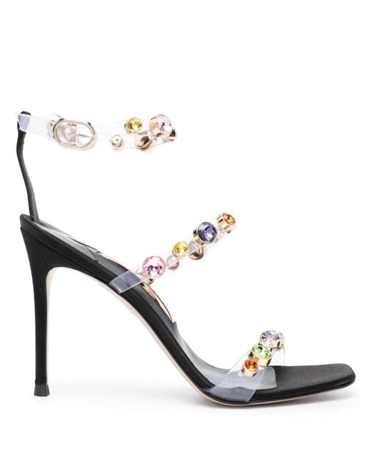 Sophia Webster Black Rosalind Gem-Embellished Sandals