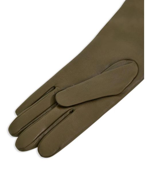 Ferragamo Green Cashmere Lining Gloves