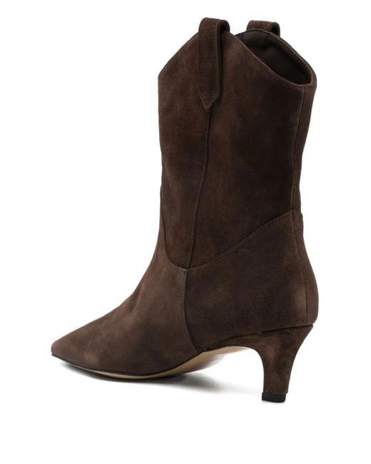 Bibi Lou Brown Pointed-Toe Suede Ankle Boots