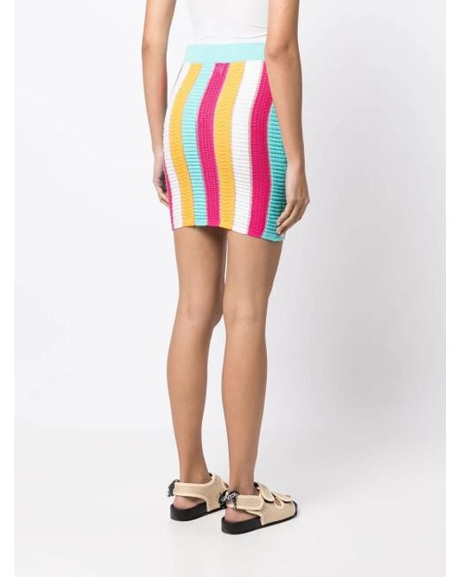 Solid & Striped Pink Colour-Block Knitted Skirt