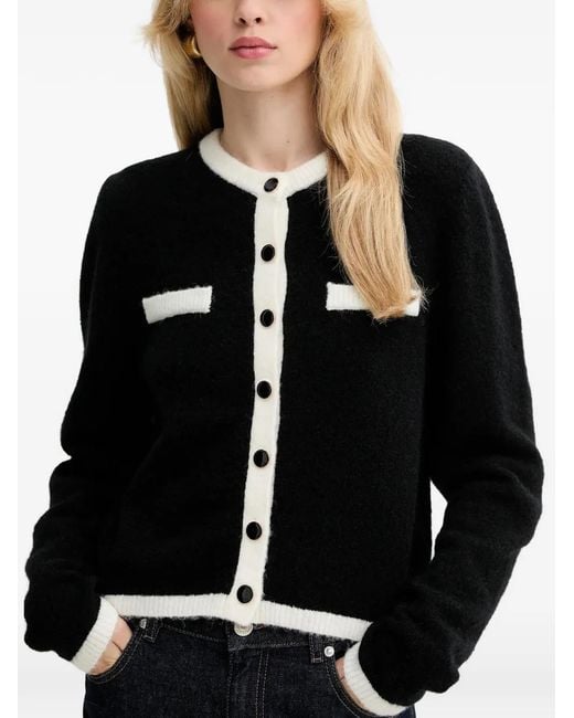 Gestuz Blue Chest-Pocket Button-Up Cardigan