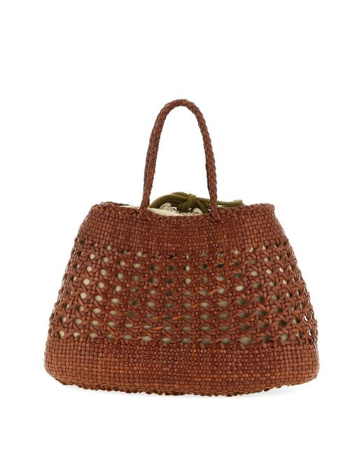 Borsa Tote Santa Cano di Dragon Diffusion in Brown