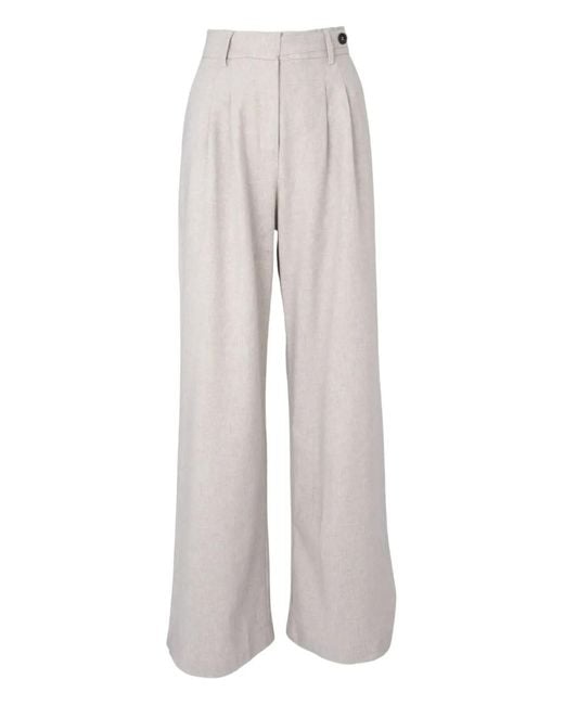 Alohas White Pleated Palazzo Pants