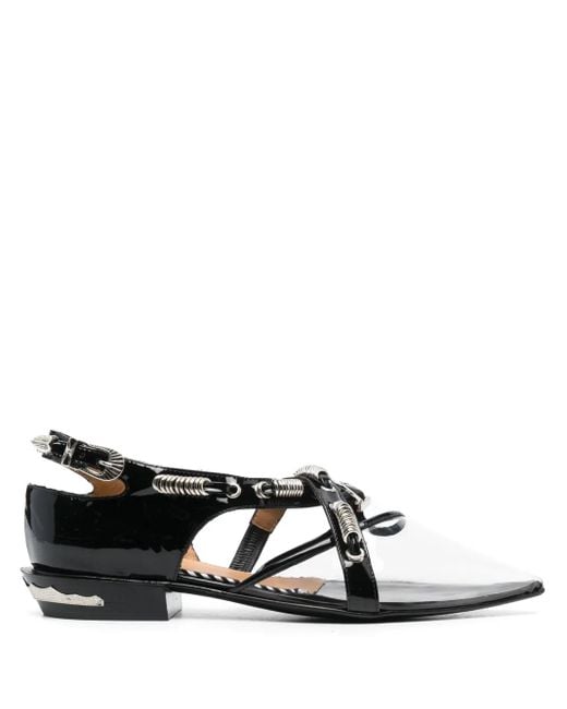 Toga Leren Ballerina's in het Black