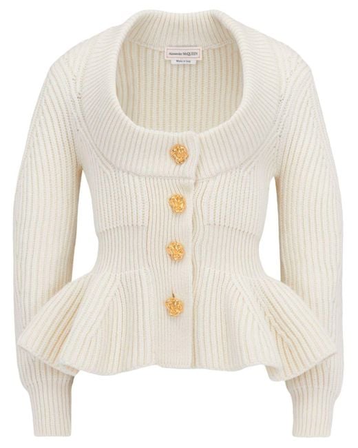 White peplum clearance cardigan