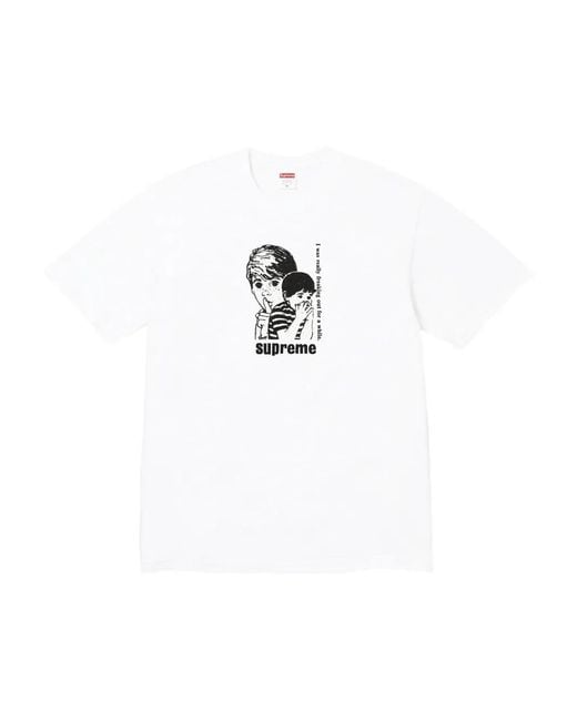 Supreme White Graphic-Print T-Shirt for men