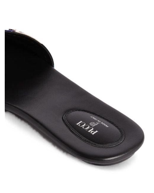 Emilio Pucci Blue Iride-Print Slides