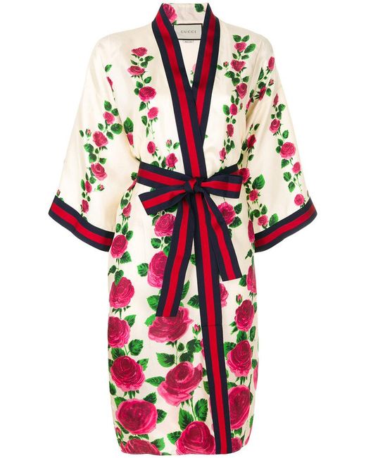 Gucci Multicolor Rose Garden Silk Kimono