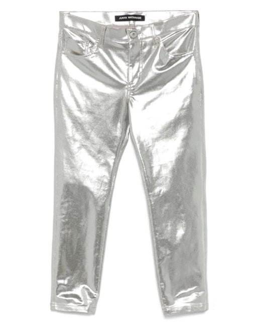 Junya Watanabe Broek Met Metallic-Effect in het Gray