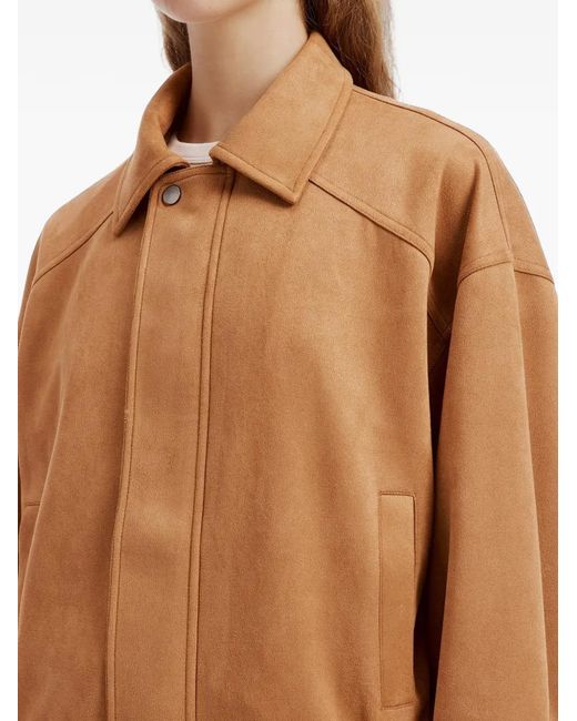 B+ AB Brown Elasticated-Hem Jacket