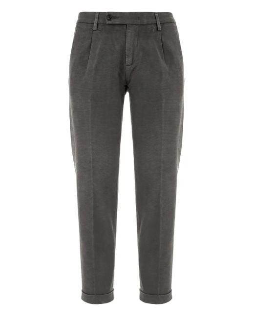 Re-hash Gray Pleated-Cuffed Trousers for men