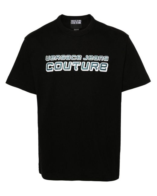 Versace T-Shirt mit Strass-Logo in Black für Herren