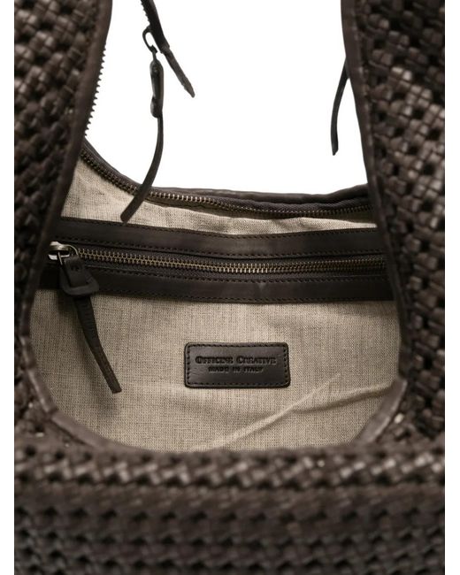 Officine Creative Black Vicky 002 Buckle Shoulder Bag