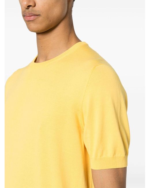 Fileria Yellow Short-sleeve Knitted Jumper for men