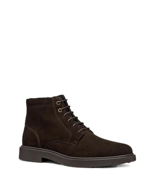 Geox Brown Lace-Up Suede Boots for men