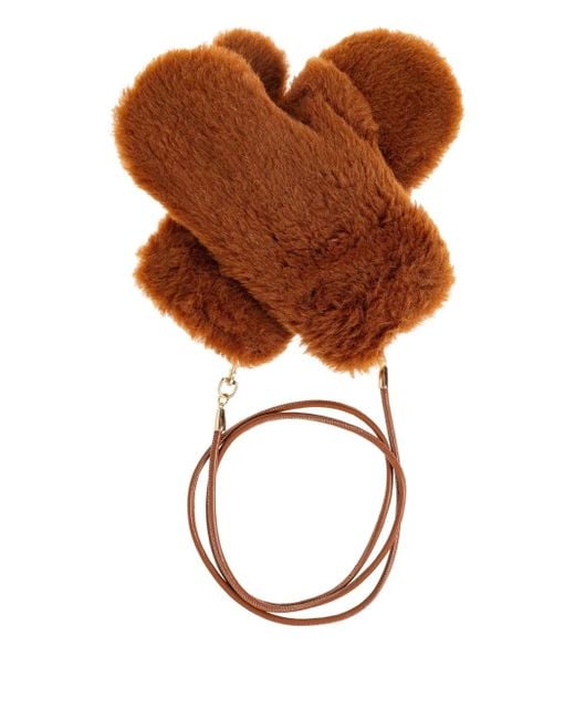 Max Mara Brown Detachable-Strap Gloves