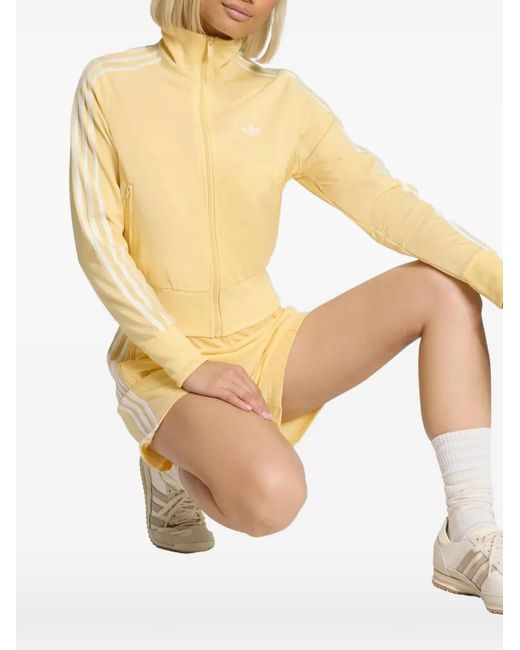 Adidas Yellow Side-Stripe Logo-Patch Jacket