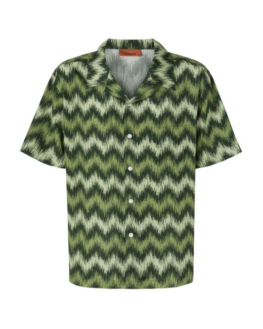 Camisa con motivo en zigzag Missoni de hombre de color Green