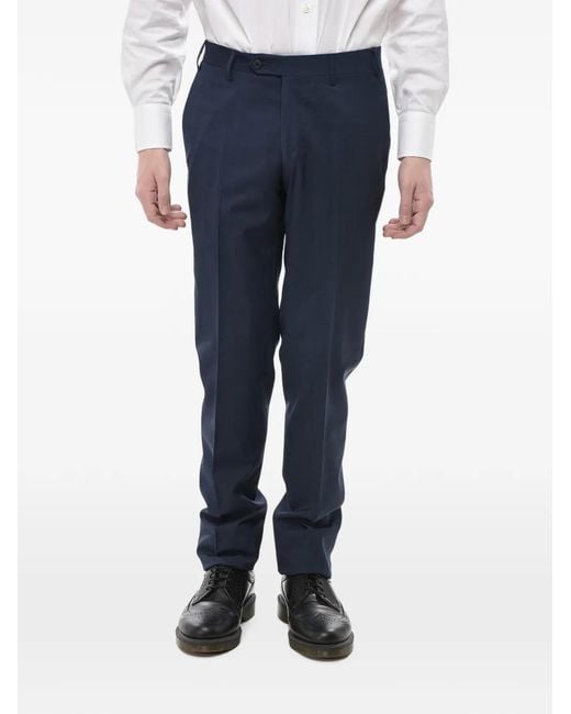 Corneliani Blue Academy Virgin Wool Trousers for men
