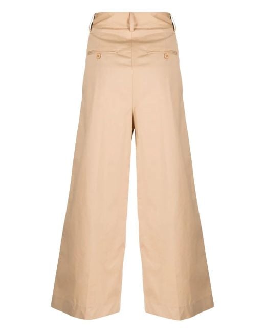 ..,merci Natural Wide-Leg Pleated Trousers