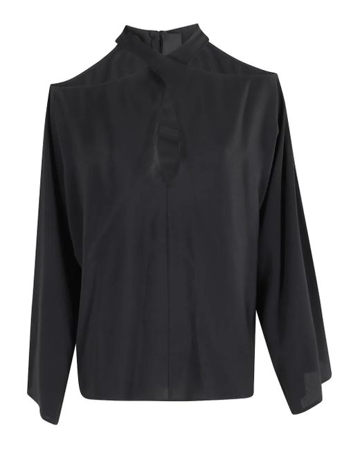 Blusa con abertura en el cuello FEDERICA TOSI de color Black