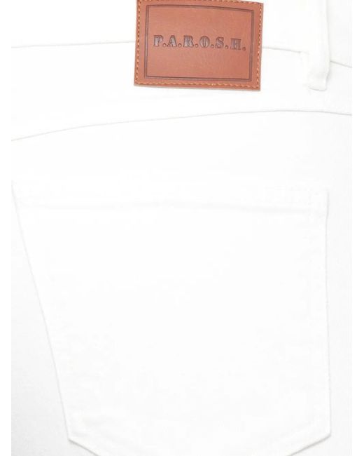 P.A.R.O.S.H. White Belt-Loops Five-Pockets Jeans