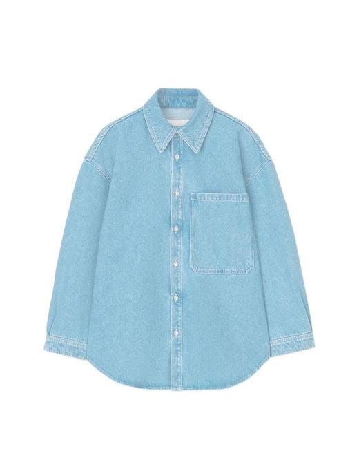 Nanushka Blue Pocket Denim Shirt