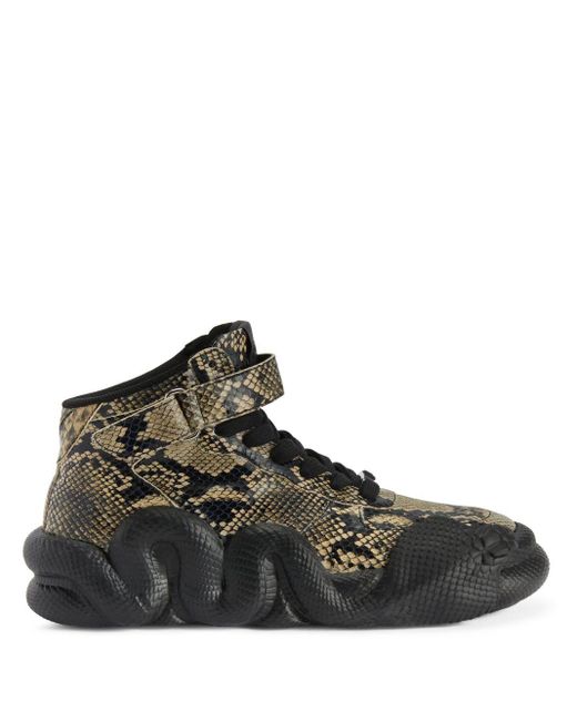Cobras snake-effect leather sneakers Giuseppe Zanotti de hombre de color Brown