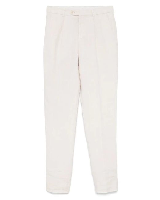 Brunello Cucinelli White Garment-Dyed Pants for men