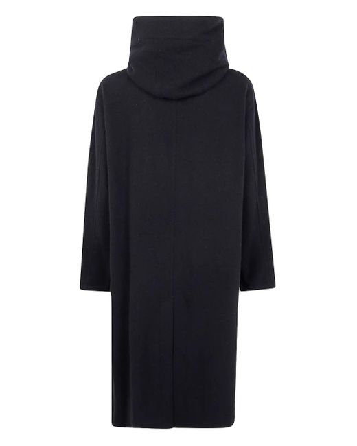 Y's Yohji Yamamoto Blue Hooded Wool Coat