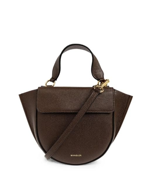 Wandler Brown Hortensia Piccola Leather Tote Bag